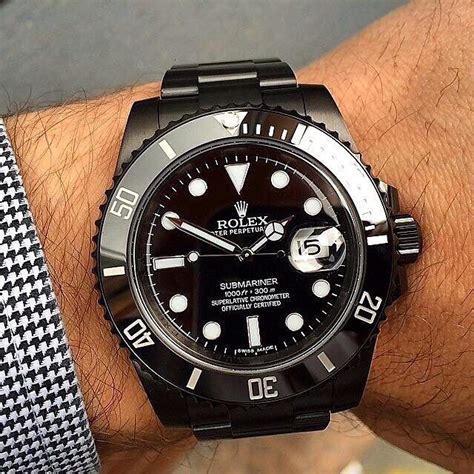 rolex black out|Rolex submariner black case.